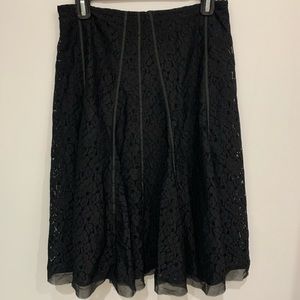 Dimri Black Lace, Ribbon and Chiffon Skirt